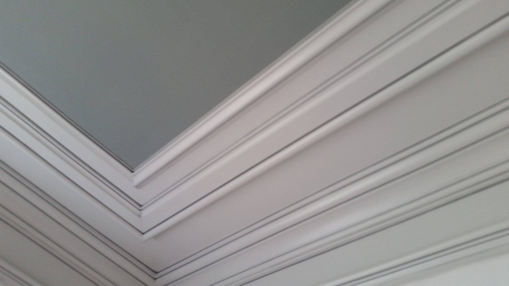 Crisp crown molding with clean cut-in lines