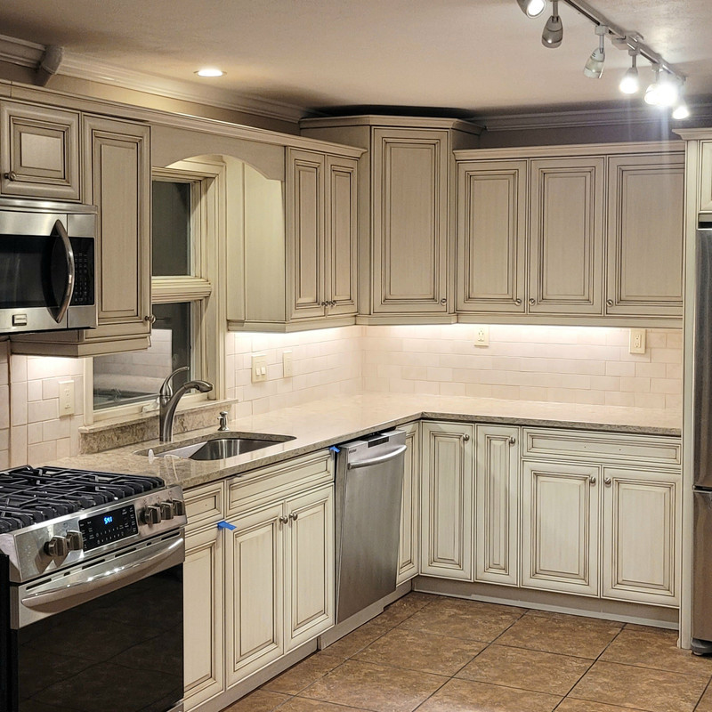 Refinished kitchen cabinets