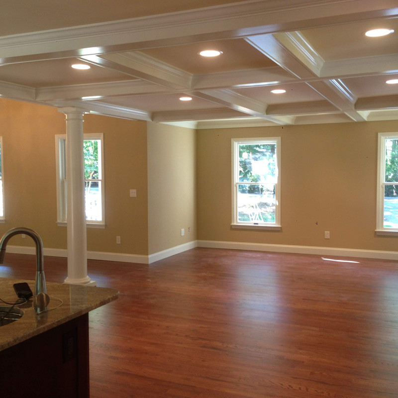 Interior painting on Long Island — coffered ceiling and trim